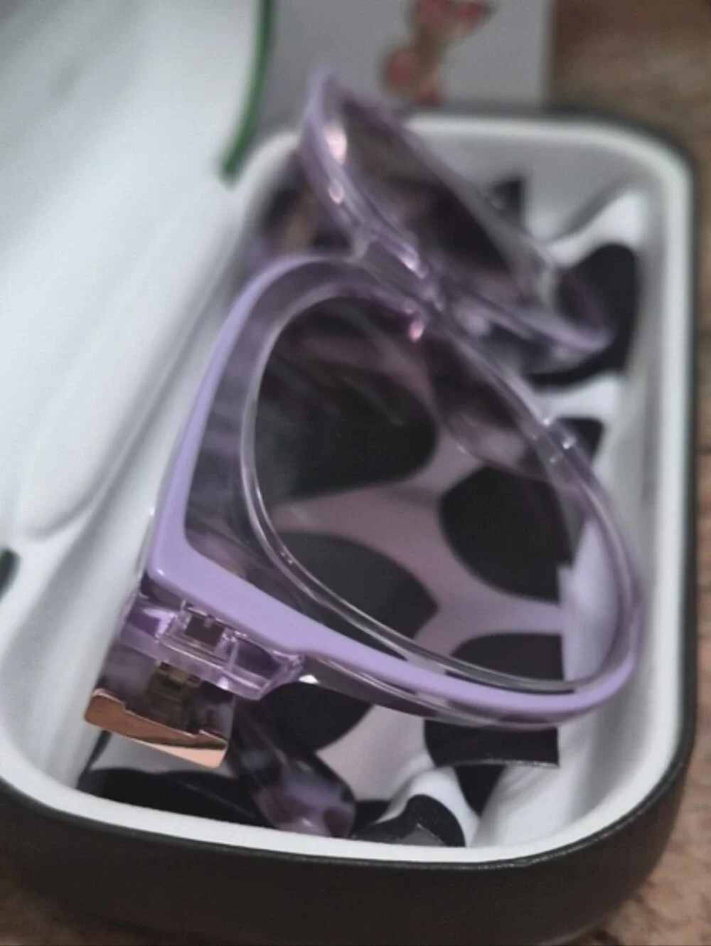 kate spade Lavender Frame with Tortoise Temples Cat-Eye Sunglasses